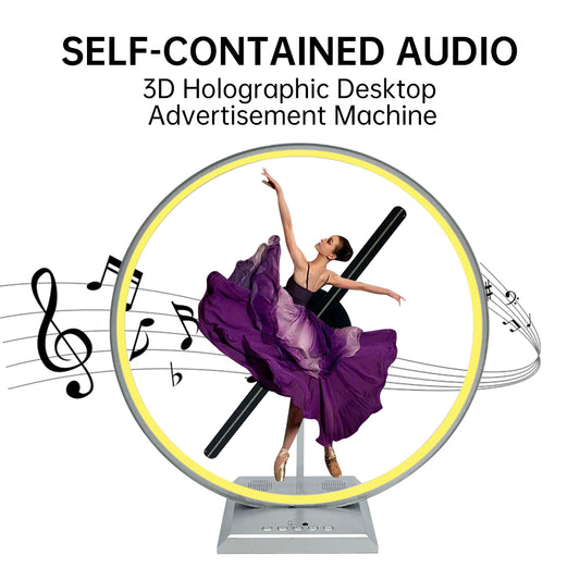 30cm 3D Hologram Fan Projector Desktop Model Fan Advertising Logo Light Support Sound With Transparent Cover Holographic Fan