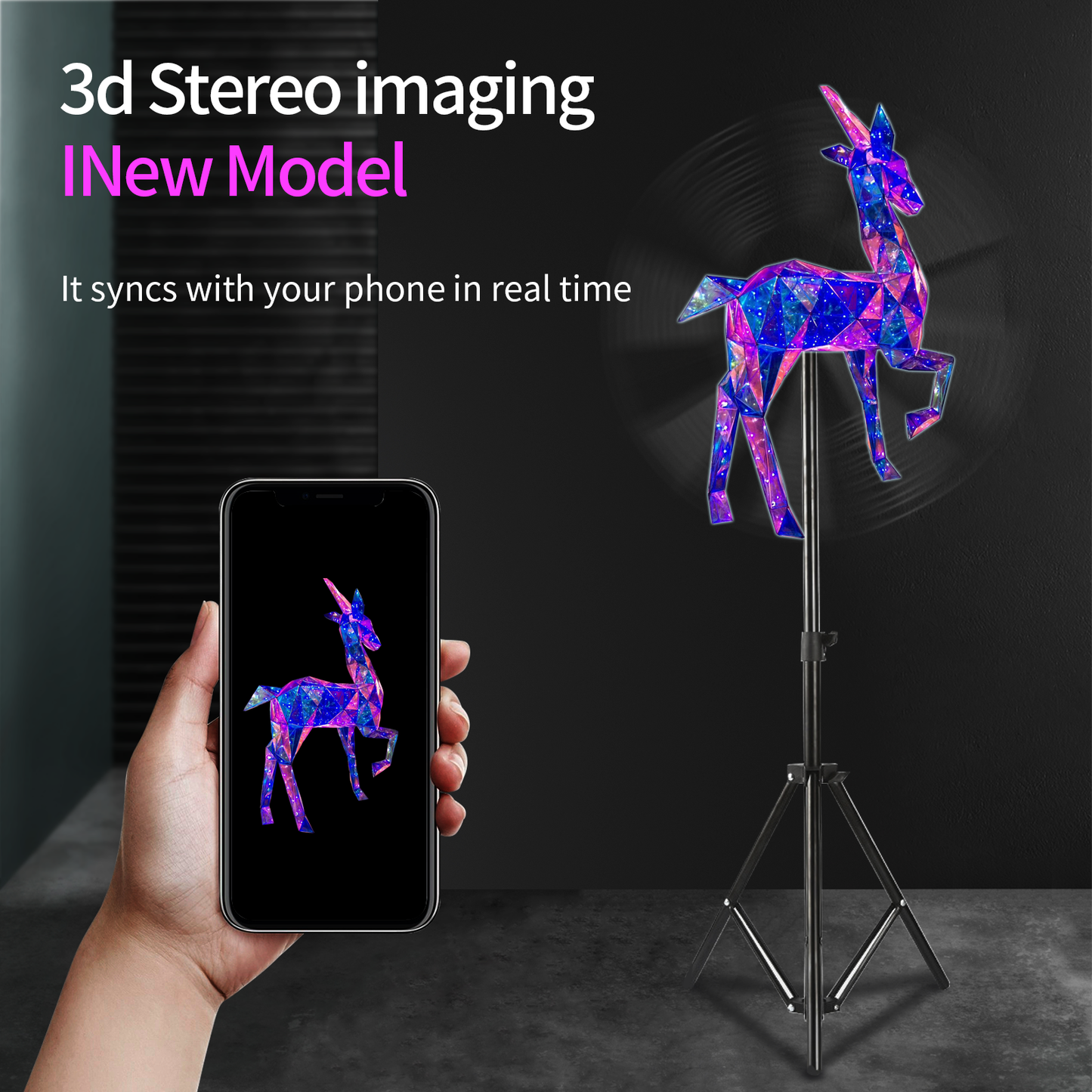 100cm 3D Advertising Projector Wifi Led Sign Holographic Lamp Player Remote Advertise Display 3D Fan Hologram Projector Logo Light