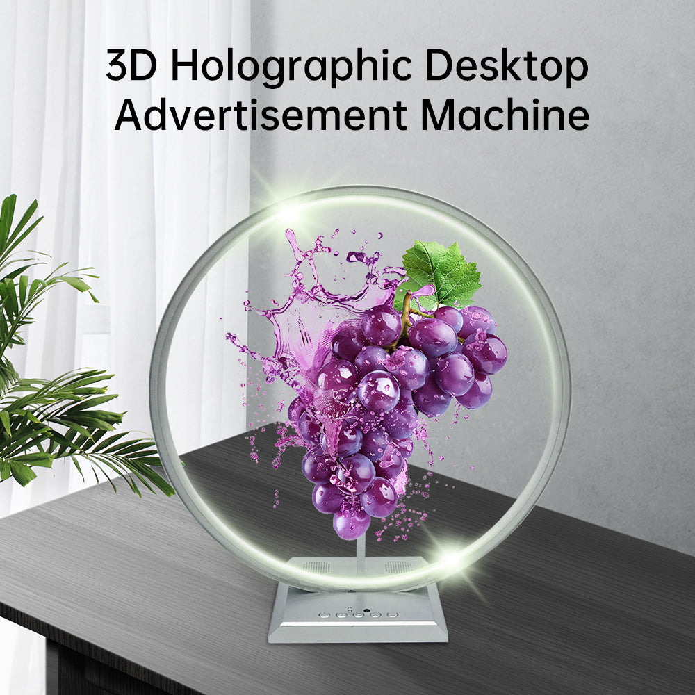 30cm 3D Hologram Fan Projector Desktop Model Fan Advertising Logo Light Support Sound With Transparent Cover Holographic Fan