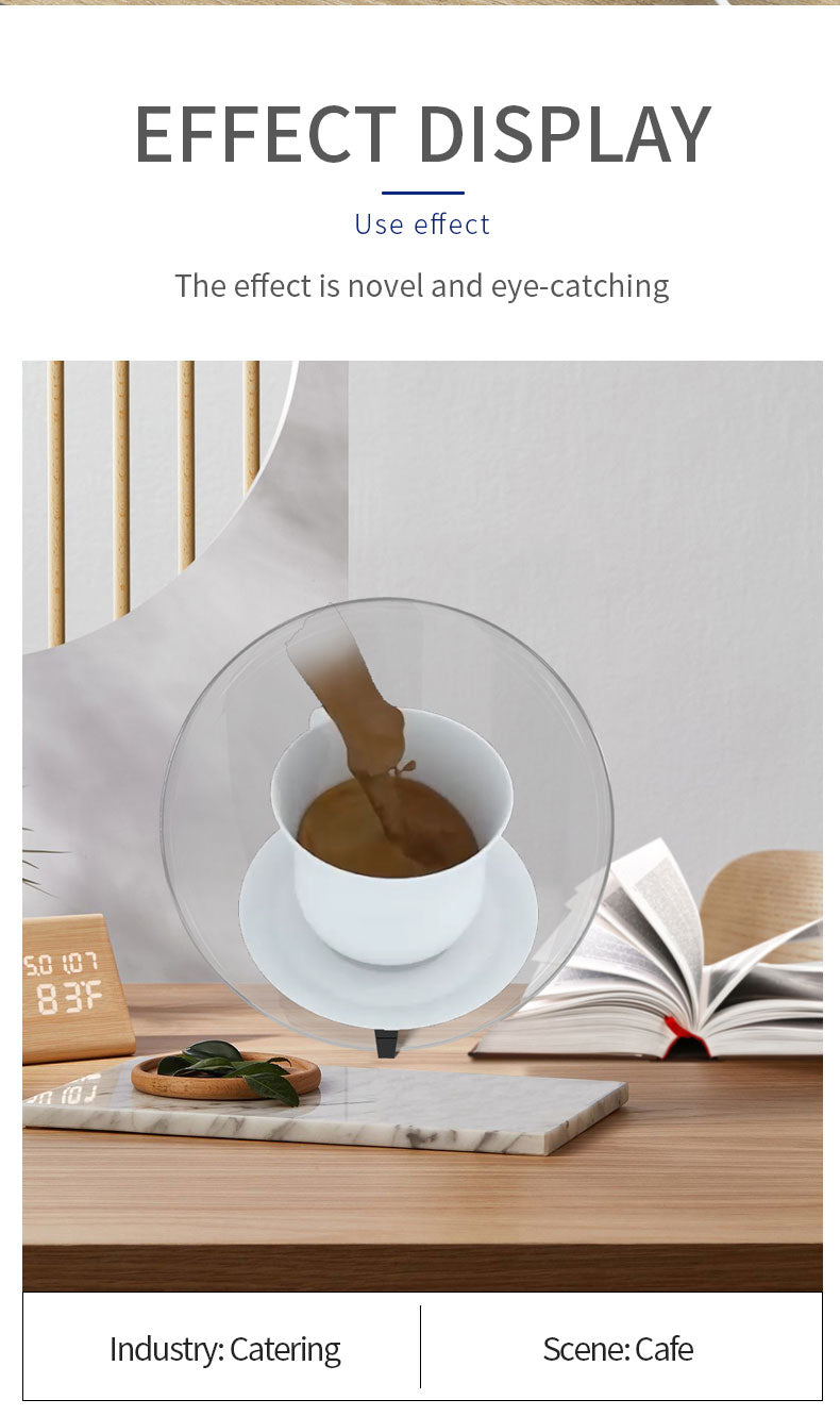 Desktop 3D Holographic Advertising Lights LED Sign Fan Screen With Transparent Cover Holographic Fan Support Photo Video