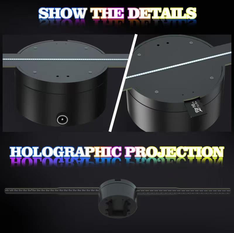 50cm 3D Hologram Fan Projector Wifi Led Sign Holographic Lamp Display Advertising Logo Light Three-Dimensional Projectors