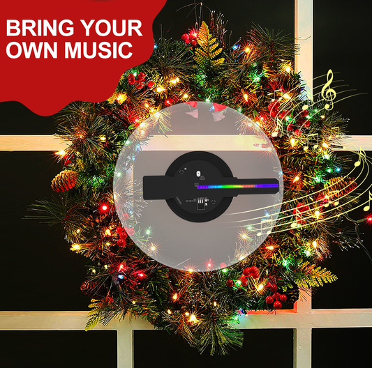 3d Holographic Advertising Lights LED Desktop Model Fan Screen With Audio Playback With Transparent Cover Holographic Fan