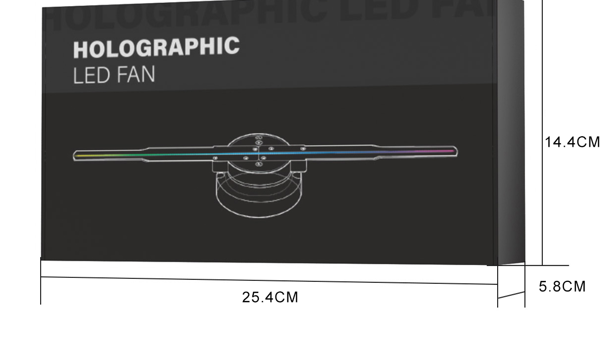 3d Holographic Fan Light 42cm Wifi LED Sign Advertising Machine Support Photo Video Holographic 3D Projector