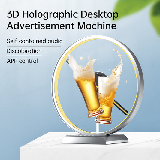 30cm 3D Hologram Fan Projector Desktop Model Fan Advertising Logo Light Support Sound With Transparent Cover Holographic Fan