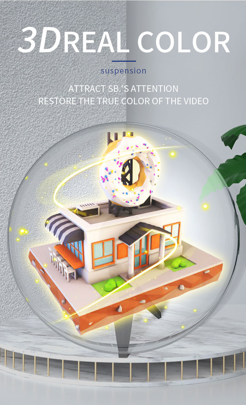 Desktop 3D Holographic Advertising Lights LED Sign Fan Screen With Transparent Cover Holographic Fan Support Photo Video