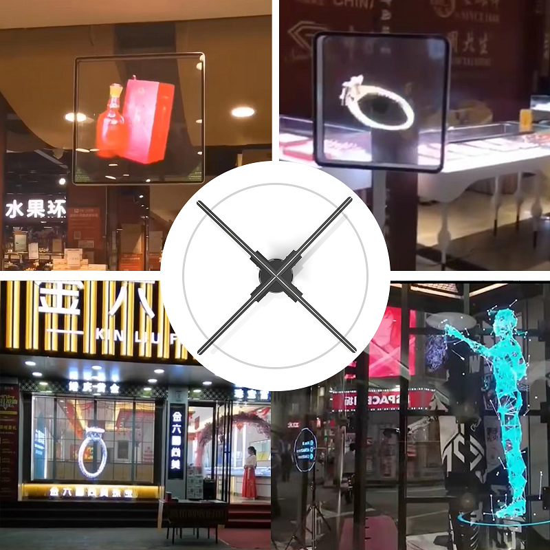 52cm 3D Fan Hologram Projector Wifi Display Advertising Logo Light Led Sign Holographic Lamp Three-Dimensional