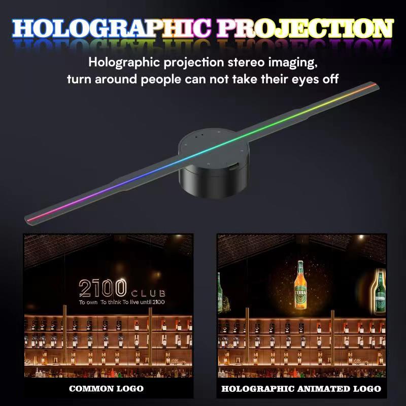50cm 3D Hologram Fan Projector Wifi Led Sign Holographic Lamp Display Advertising Logo Light Three-Dimensional Projectors