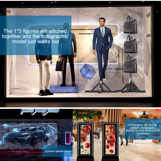 Custom Splicing 1x3 50cm HD Led Fan Hologram Equipment 3D Hologram Projector Hologram Projector Advertising Display Fan